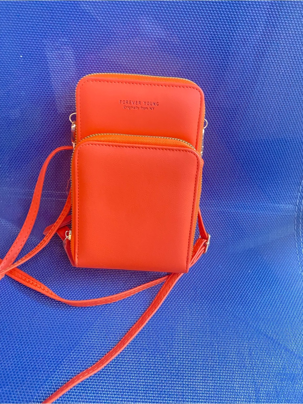 Forever Young Orange Crossbody Phone Bag